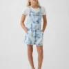 Salopettes décontractées en denim tie-dye pour enfants