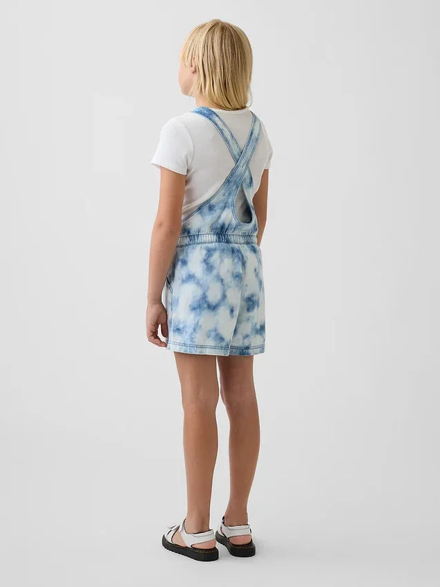 Salopettes décontractées en denim tie-dye pour enfants