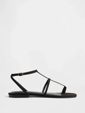 Sandales à bride en T en daim vegan