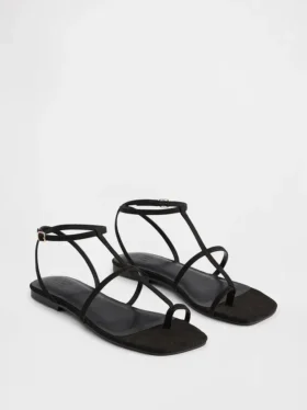 Sandales à bride en T en daim vegan