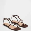 Sandales à bride en T en daim vegan