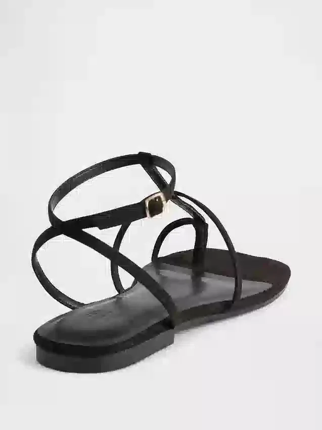 Sandales à bride en T en daim vegan