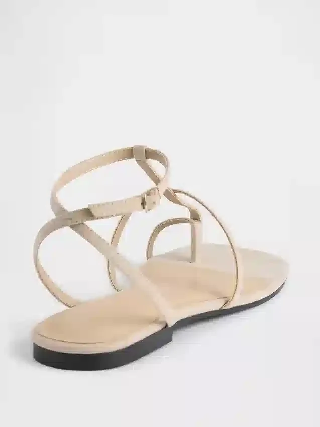 Sandales à bride en T en daim vegan