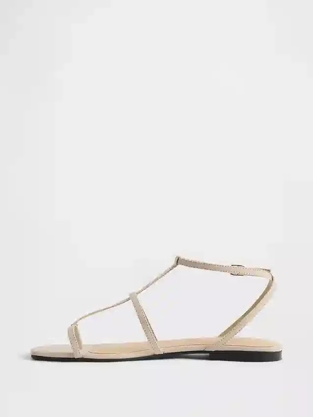 Sandales à bride en T en daim vegan