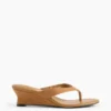 Sandales à lanières en cuir vegan à talon compensé