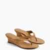 Sandales à lanières en cuir vegan à talon compensé