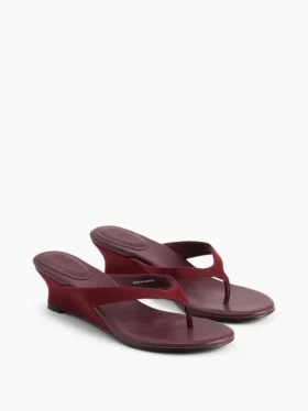 Sandales à lanières en cuir vegan à talon compensé