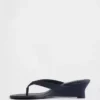 Sandales à lanières en cuir vegan à talon compensé