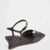 Sandales à talon compensé en cuir vegan