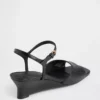 Sandales à talon compensé en cuir vegan
