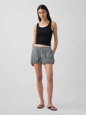Short ample à bulles vichy