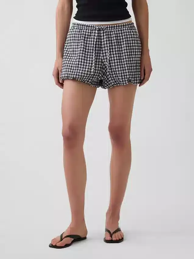 Short ample à bulles vichy