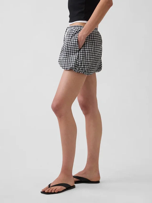 Short ample à bulles vichy