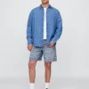 Short ample en denim à carreaux style années 90