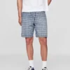 Short ample en denim à carreaux style années 90
