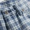 Short ample en denim à carreaux style années 90