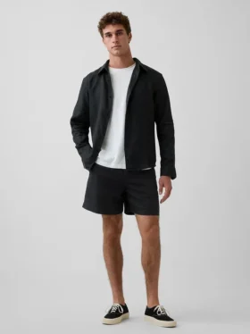 Short ample en mélange de lin de 5,5"