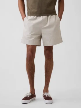 Short ample en mélange de lin de 5,5″