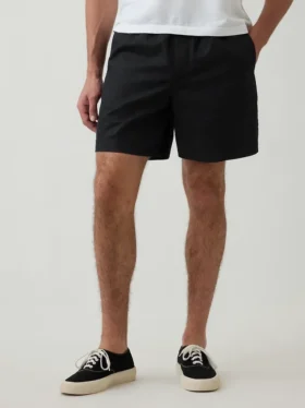 Short ample en mélange de lin de 5,5″