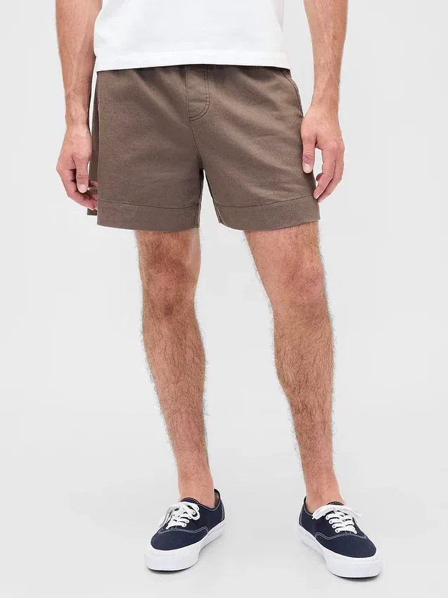 Short ample en mélange de lin de 5,5"
