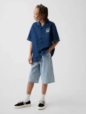 Short baggy en denim ultra-doux pour enfants