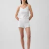 Short de pyjama en maille pointelle à ourlet festonné