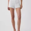 Short de pyjama en maille pointelle à ourlet festonné