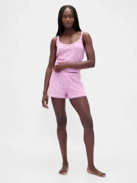 Short de pyjama léger en CashSoft Pointelle à motif de cœurs