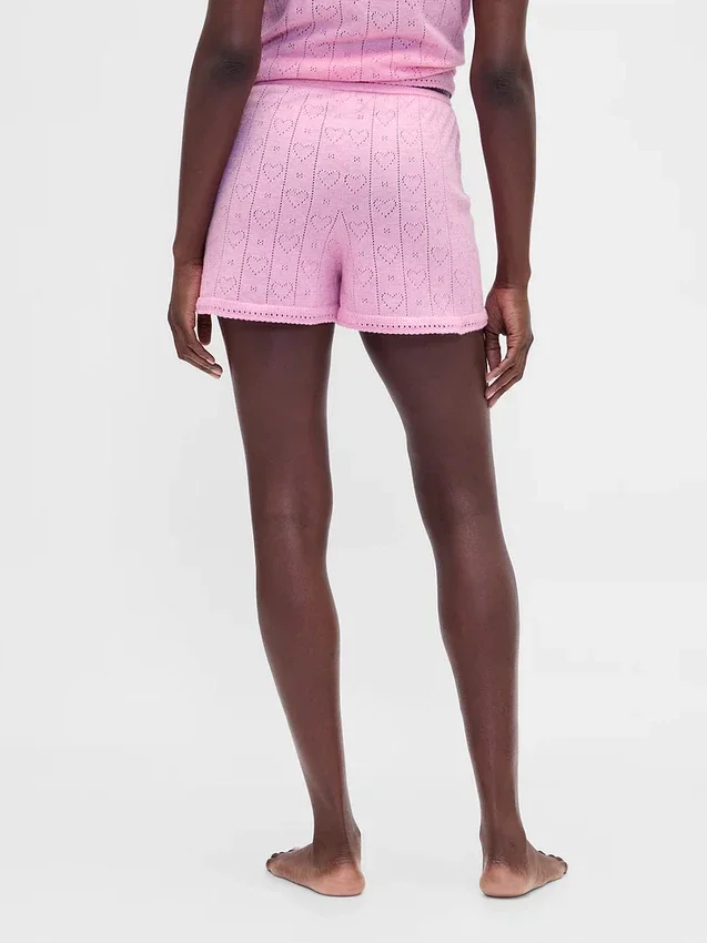 Short de pyjama léger en CashSoft Pointelle à motif de cœurs