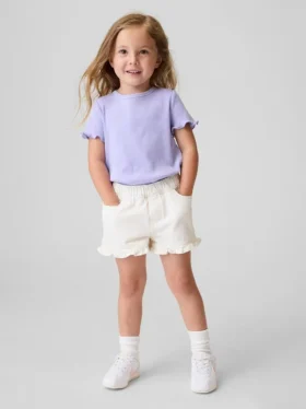 Short en denim à volants et à enfiler pour Bébé & Enfant