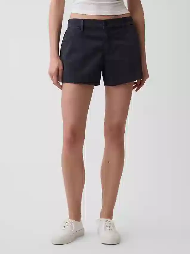 Short kaki à taille mi-haute