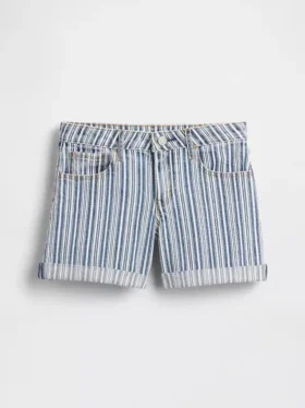 Short midi en denim rayé pour enfant
