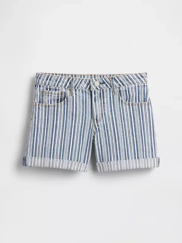 Short midi en denim rayé pour enfant