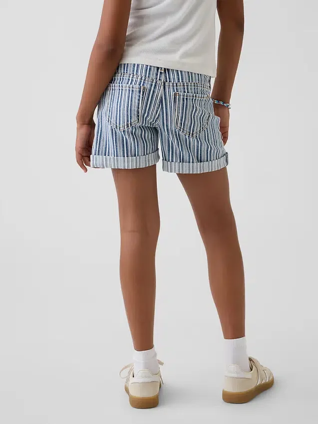 Short midi en denim rayé pour enfant