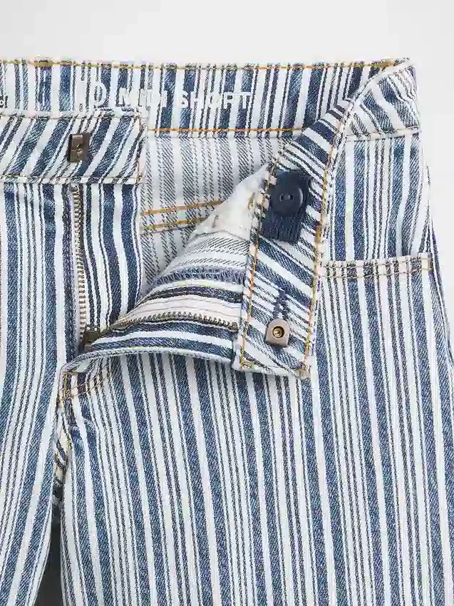 Short midi en denim rayé pour enfant
