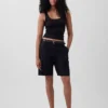 Short-shorts taille basse en mélange de lin, 9"