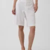 Short-shorts taille basse en mélange de lin, 9"