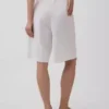 Short-shorts taille basse en mélange de lin, 9"