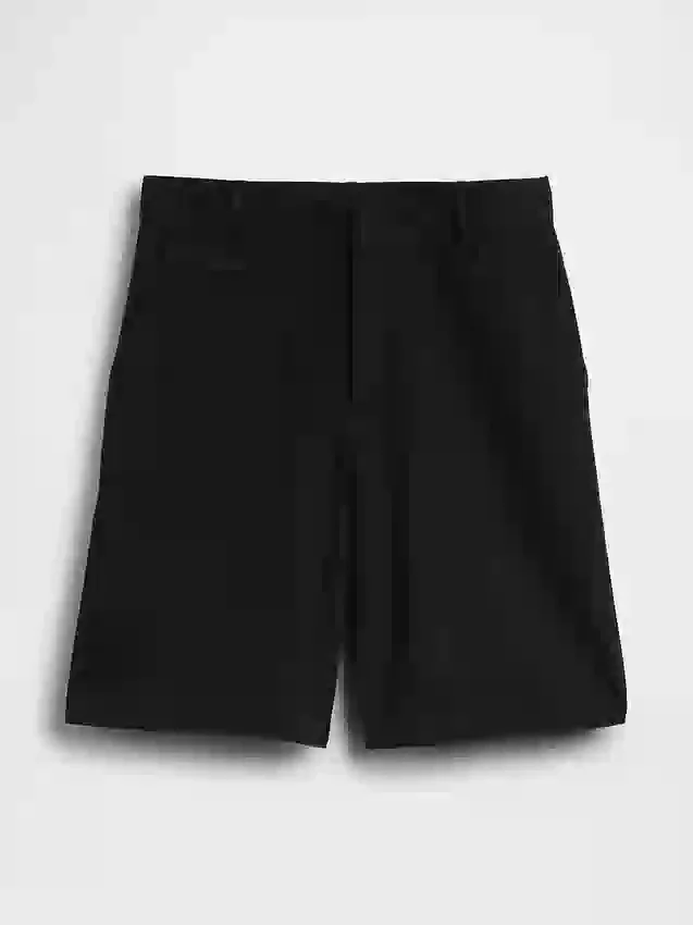 Short-shorts taille basse en mélange de lin, 9"