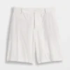 Short-shorts taille basse en mélange de lin, 9"