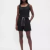 Shorts ample en mélange de lin, 6"