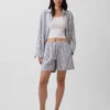Shorts ample en mélange de lin, 6"