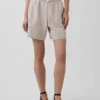 Shorts ample en mélange de lin, 6"