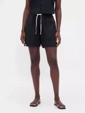 Shorts ample en mélange de lin, 6″