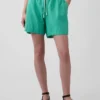 Shorts ample en mélange de lin, 6"