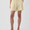 Shorts ample en mélange de lin, 6"