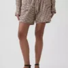 Shorts ample en mélange de lin, 6"