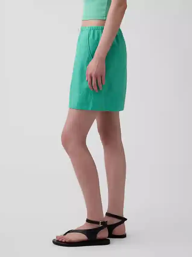 Shorts ample en mélange de lin, 6"