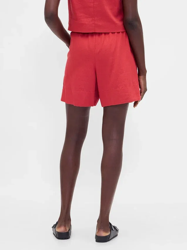 Shorts ample en mélange de lin, 6"