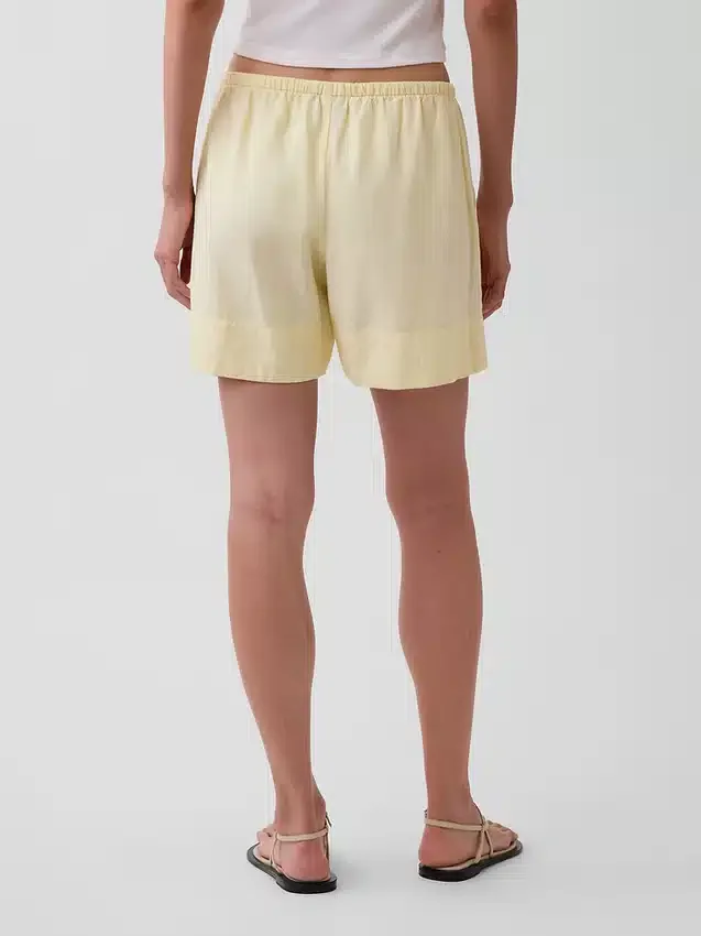 Shorts ample en mélange de lin, 6"
